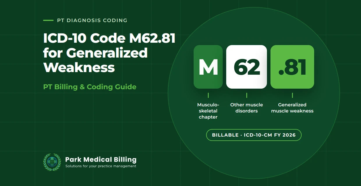 ICD-10 Code M62.81 for Generalized Weakness | PT Billing & Coding Guide | Park Medical Billing